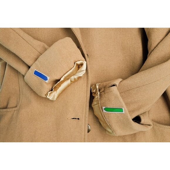 Vintage Gino Rossi For Wilson Camel Hair Coat Women Size 12 Pockets Button Front - Picture 13 of 13